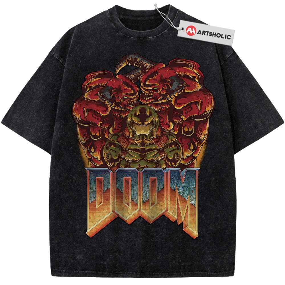 Alternative view of Doomguy Shirt, Doom Shirt, Game Shirt, Vintage Tee
