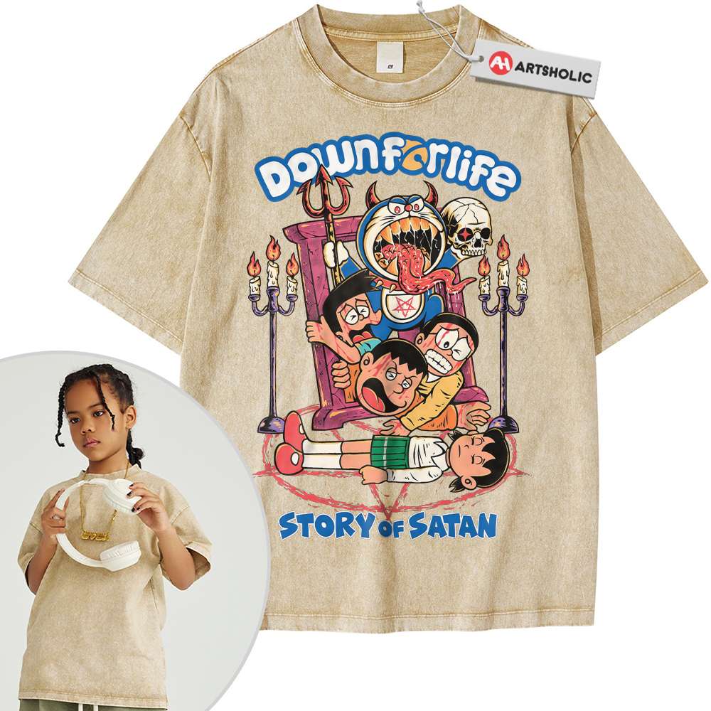 Alternative view of Doraemon Shirt For Kids, Anime Shirt For Kids, Vintage T-Shirt For Kids