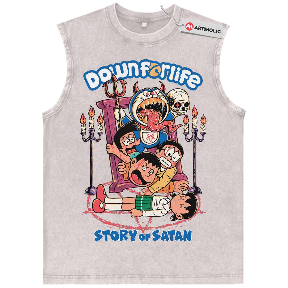 Alternative view of Doraemon Tank Top, Anime Tank Top, Vintage Tank Top