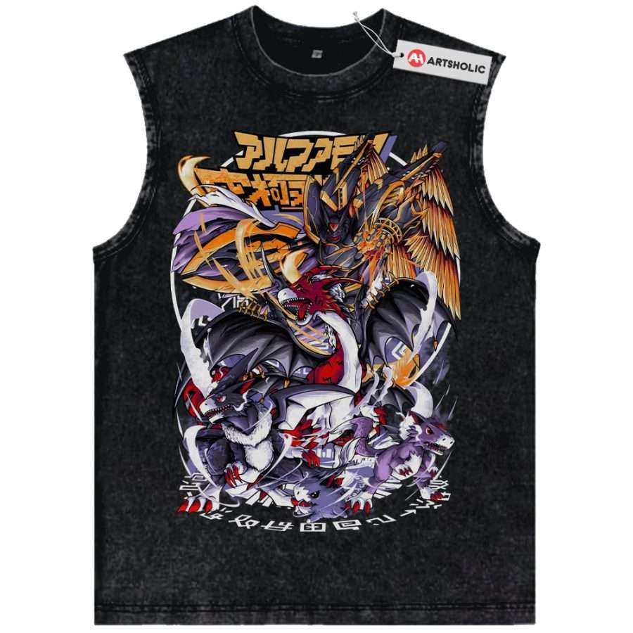 Alternative view of Dorumon Evolution Tank Top, Digimon Tank Top, Anime Tank Top, Vintage Tank Top