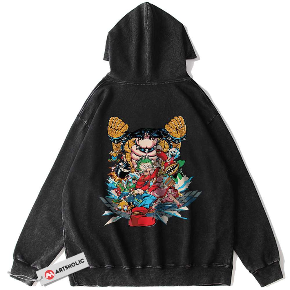 Dr Stone Hoodie, Mario Hoodie, Anime Hoodie, Vintage Hoodie