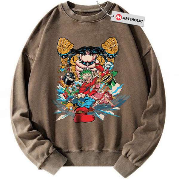 Alternative view of Dr Stone Sweatshirt, Mario Sweatshirt, Anime Sweatshirt, Vintage Sweater