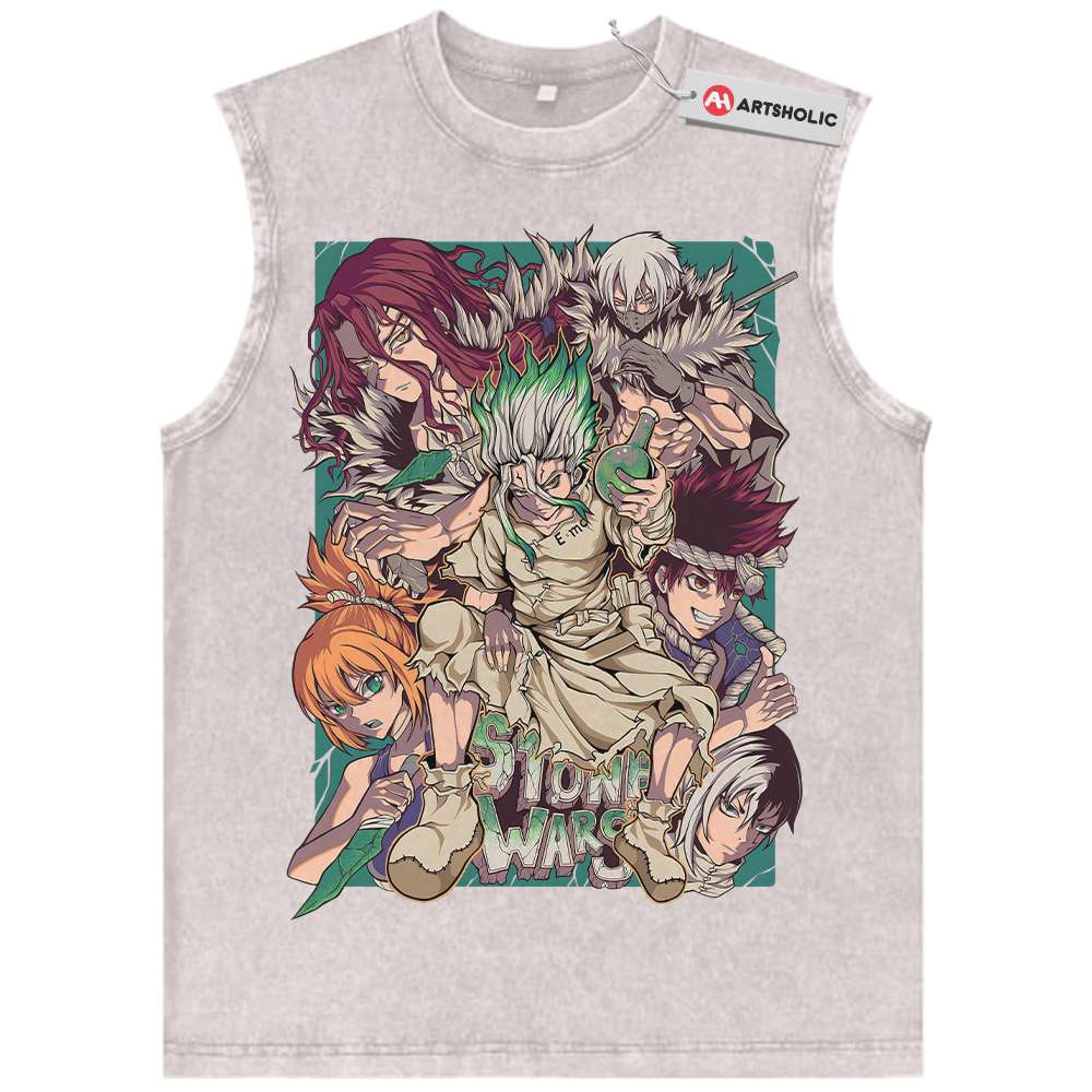 Alternative view of Dr Stone Tank Top, Anime Tank Top, Vintage Tank Top