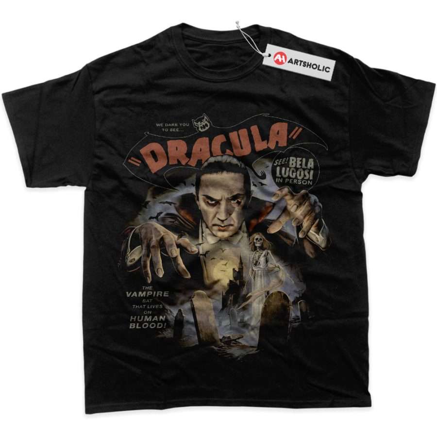 Alternative view of Dracula Shirt, Halloween Shirt, Horror Shirt, Graphic T-Shirt