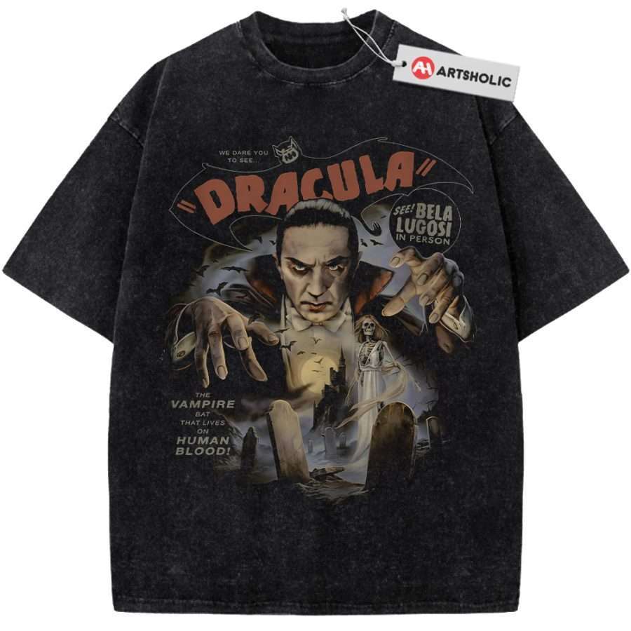 Alternative view of Dracula Shirt, Halloween Shirt, Horror Shirt, Vintage T-Shirt