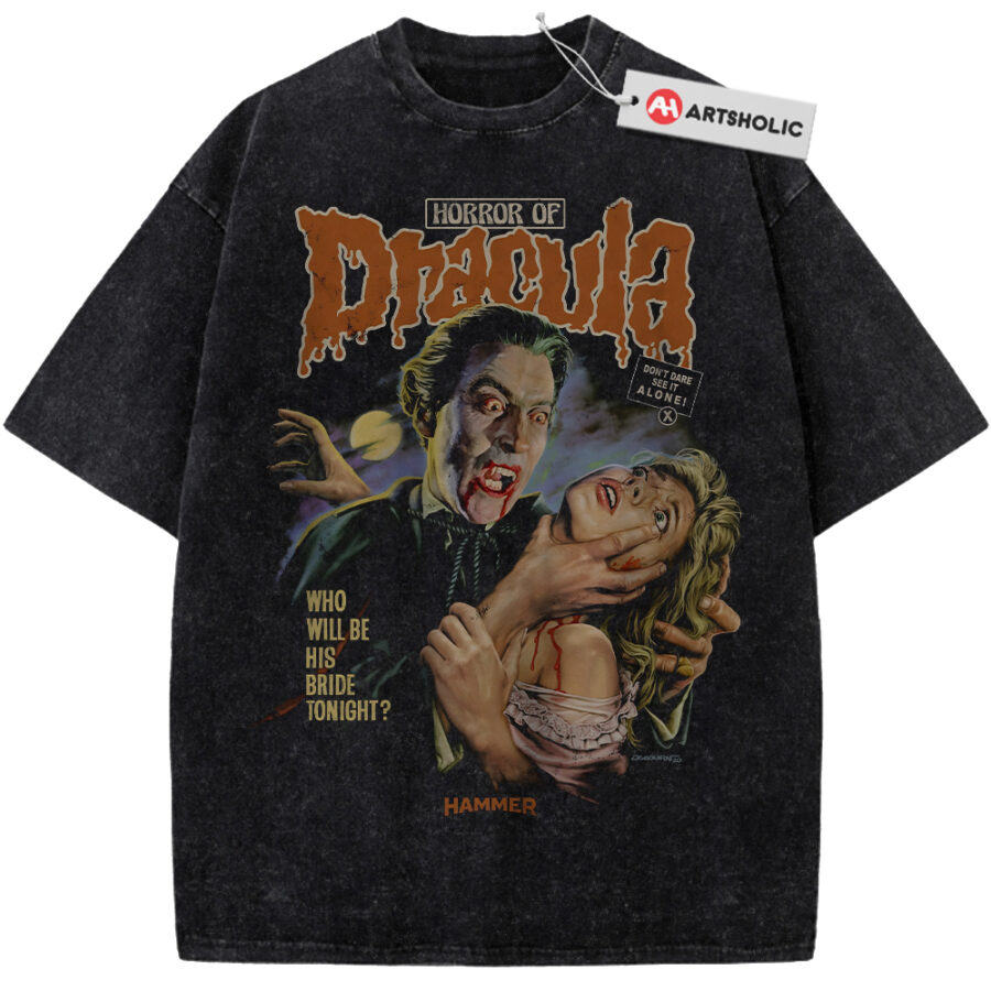 Alternative view of Dracula Shirt, Horror Movie Shirt, Vintage Tee