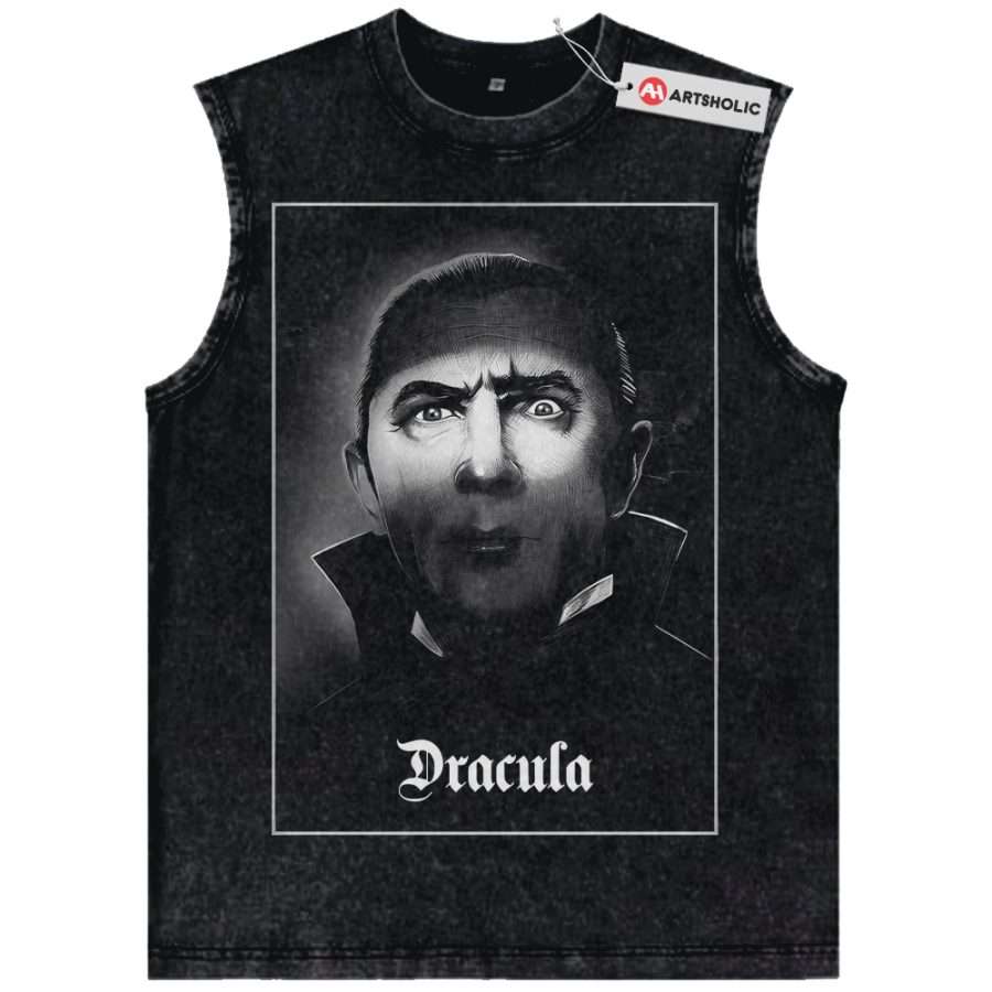 Alternative view of Dracula Tank Top, Halloween Tank Top, Horror Tank Top, Vintage Tank Top