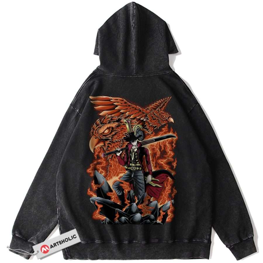 Alternative view of Dracule Mihawk Hoodie, One Piece Hoodie, Anime Hoodie, Vintage Hoodie