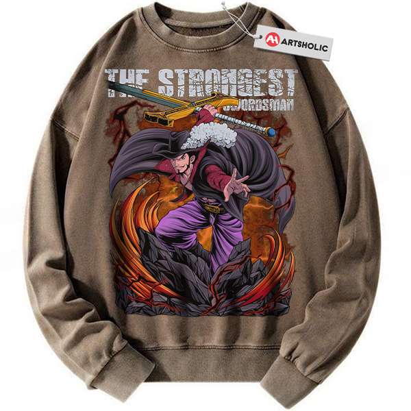 Alternative view of Dracule Mihawk Sweatshirt, One Piece Sweatshirt, Anime Sweatshirt, Vintage Sweatshirt