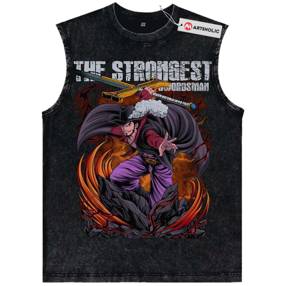 Dracule Mihawk Tank Top, One Piece Tank Top, Anime Tank Top, Vintage Tank Top
