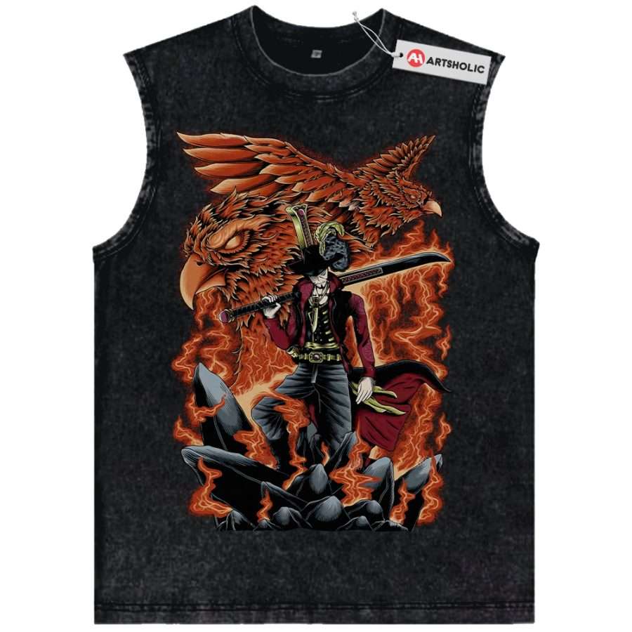 Alternative view of Dracule Mihawk Tank Top, One Piece Tank Top, Anime Tank Top, Vintage Tank Top