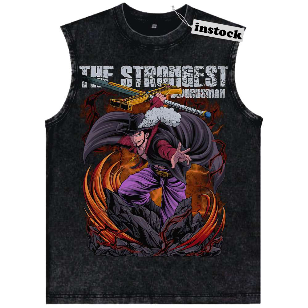 Dracule Mihawk Tank Top, One Piece Tank Top, Anime Tank Top, Vintage Tank Top