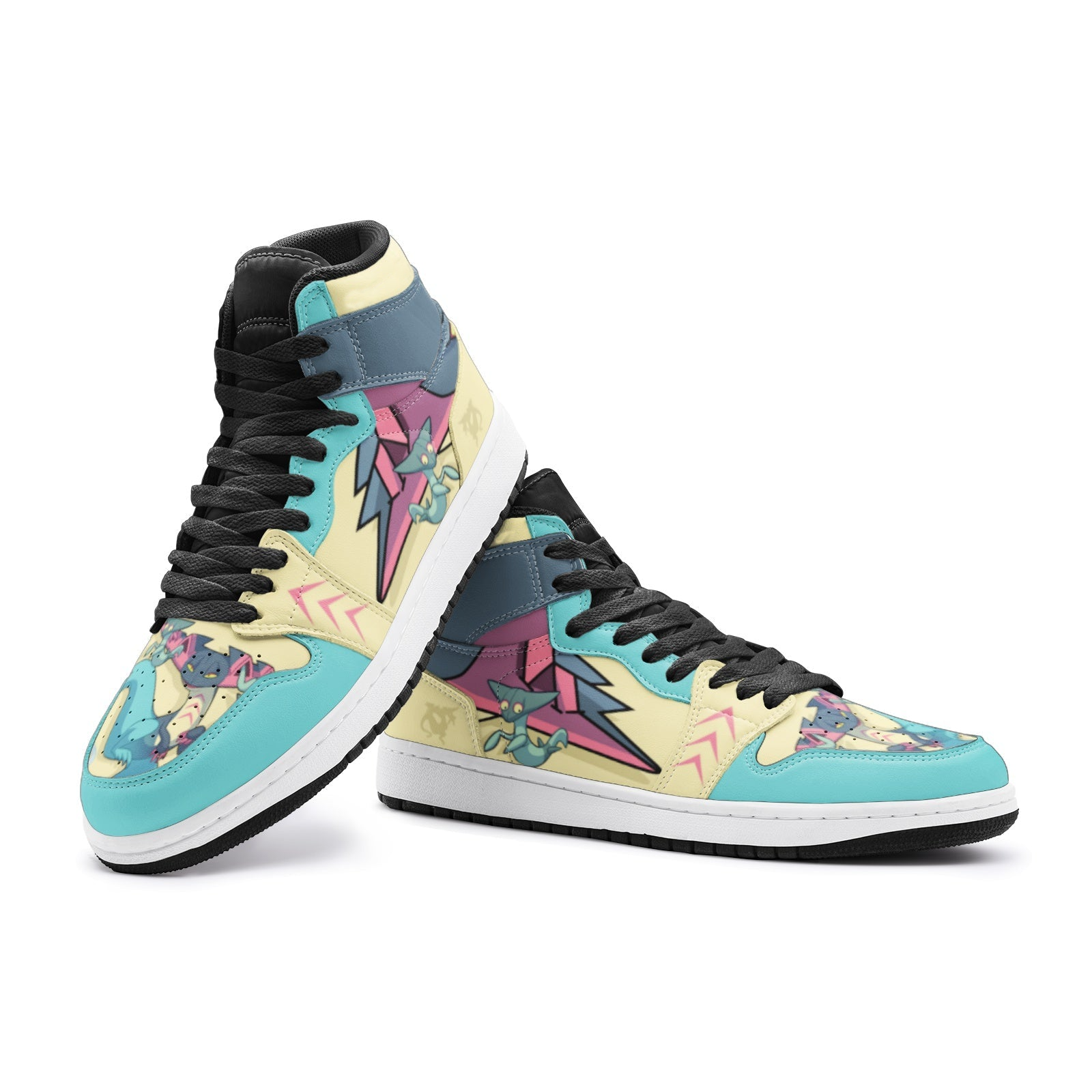 Alternative view of Dragapult Pokemon Custom Sneaker Mid 1 Basketball Shoes - Otaku Hall