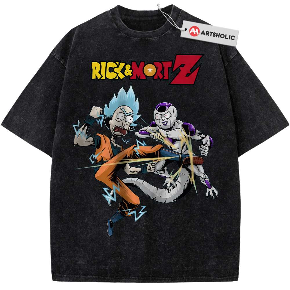 Alternative view of Dragon Ball x Rick and Morty Shirt, Animated Shirt, Vintage T-Shirt