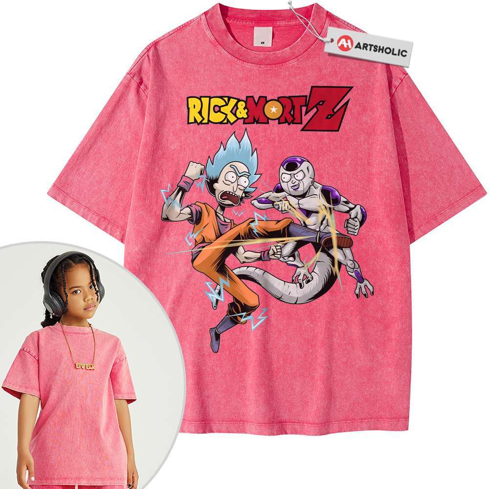 Dragon Ball x Rick and Morty Shirt For Kids, Animated Shirt For Kids, Vintage T-Shirt For Kids - Image 5
