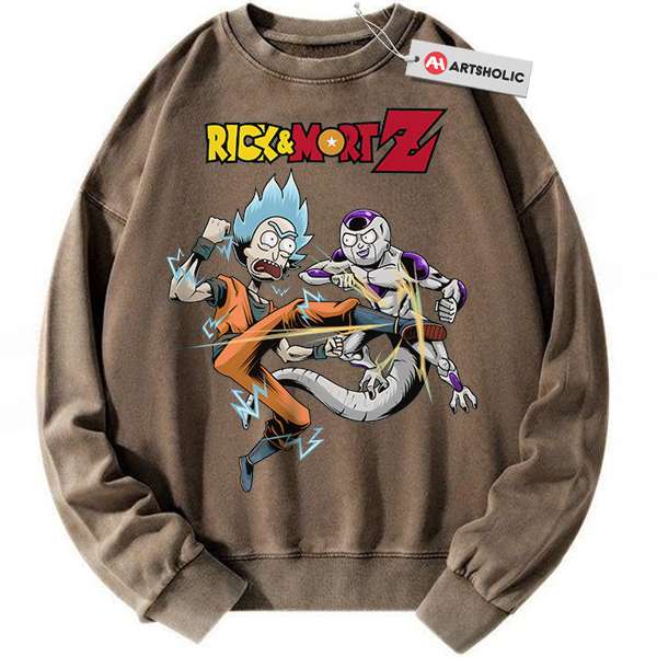 Alternative view of Dragon Ball x Rick and Morty Sweatshirt, Animated Sweatshirt, Vintage Sweatshirt