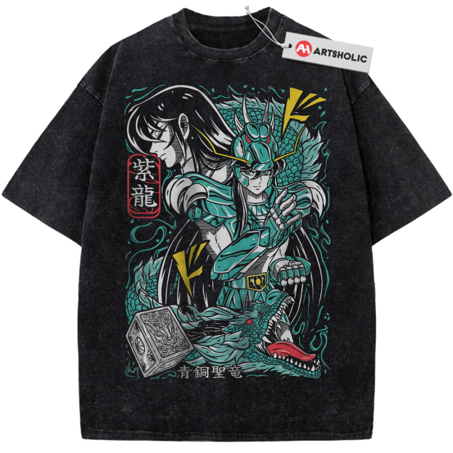 Alternative view of Dragon Shiryu Shirt, Saint Seiya Shirt, Anime Shirt, Vintage T-Shirt