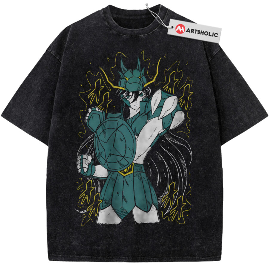 Alternative view of Dragon Shiryu Shirt, Saint Seiya Shirt, Anime Shirt, Vintage T-Shirt