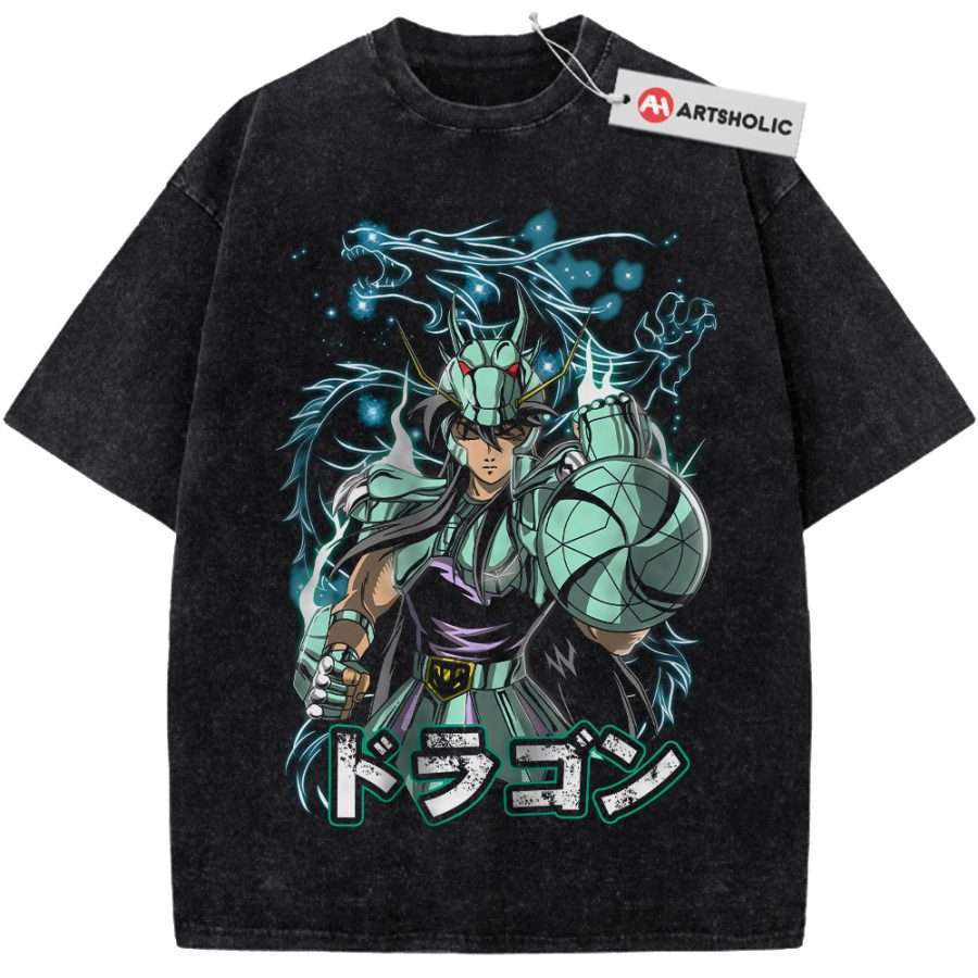Alternative view of Dragon Shiryu Shirt, Saint Seiya Shirt, Anime Shirt, Vintage Tee