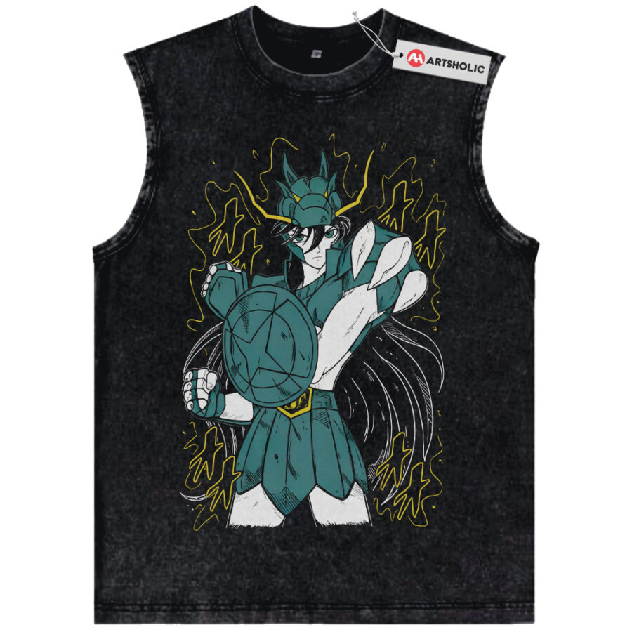 Alternative view of Dragon Shiryu Tank Top, Saint Seiya Tank Top, Anime Tank Top, Vintage Tank Top
