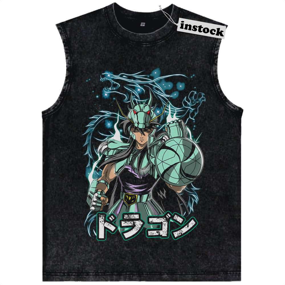 Dragon Shiryu Tank Top, Saint Seiya Tank Top, Anime Tank Top, Vintage Tank Top