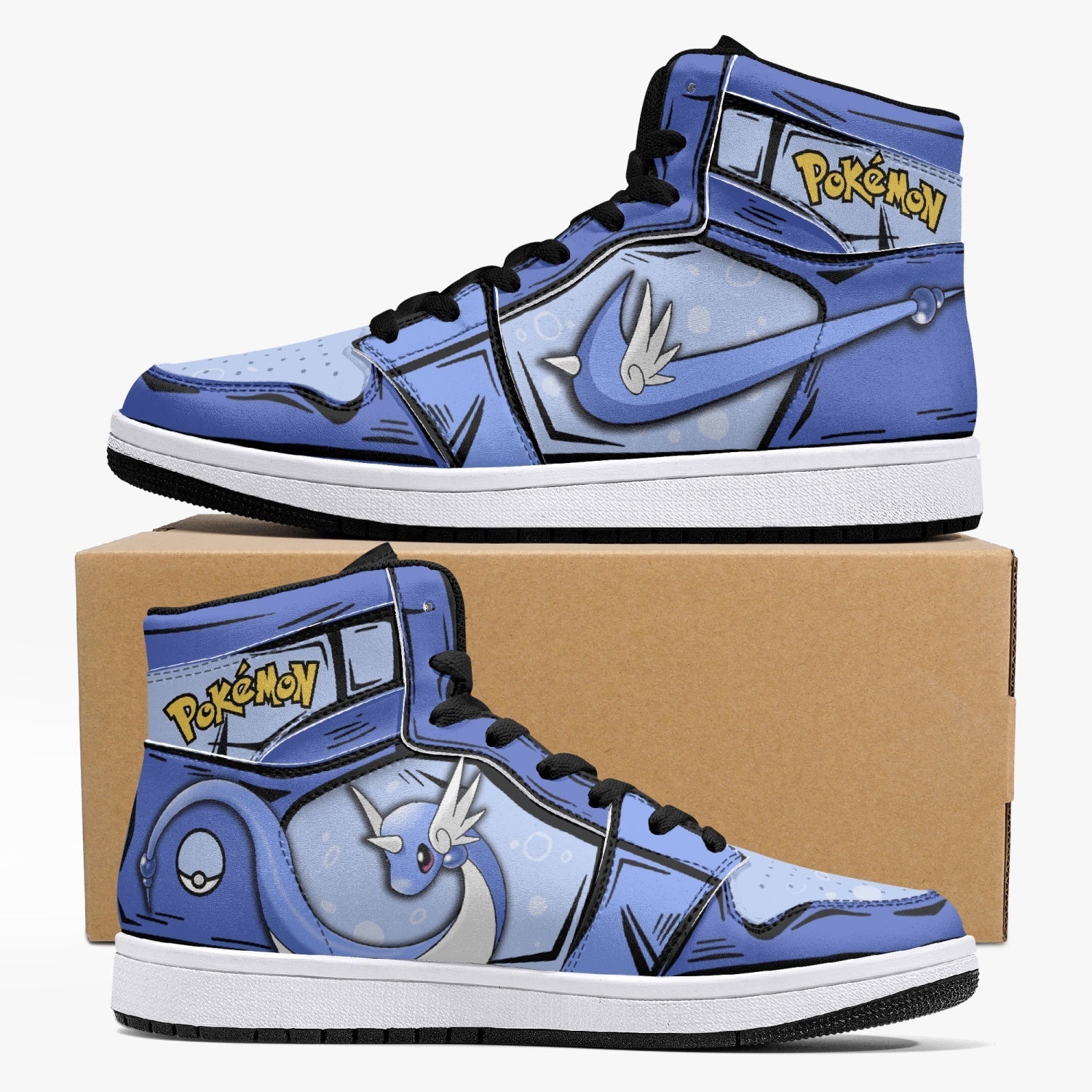 Dragonair Pokemon Custom Sneaker Mid 1 Basketball Shoes - Otaku Hall