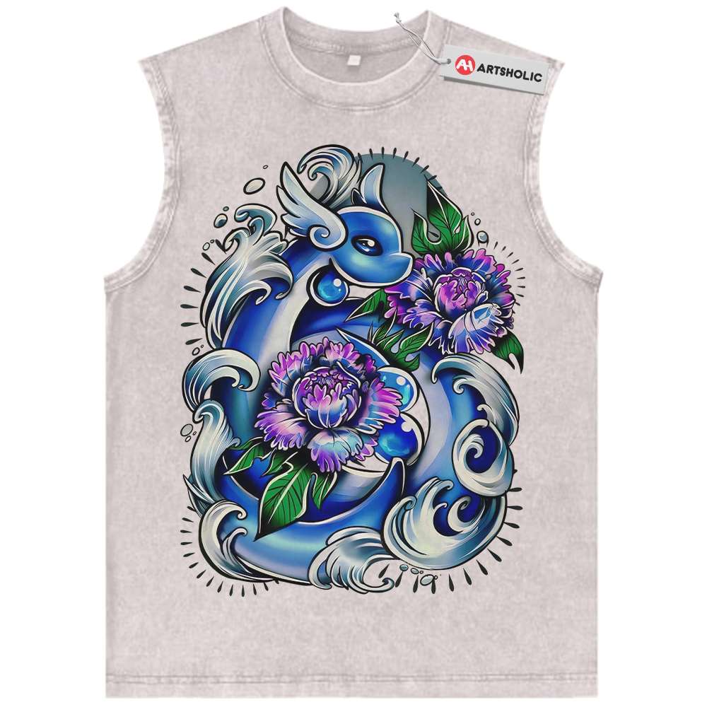 Alternative view of Dragonair Tank Top, Pokemon Tank Top, Anime Tank Top, Vintage Tank Top