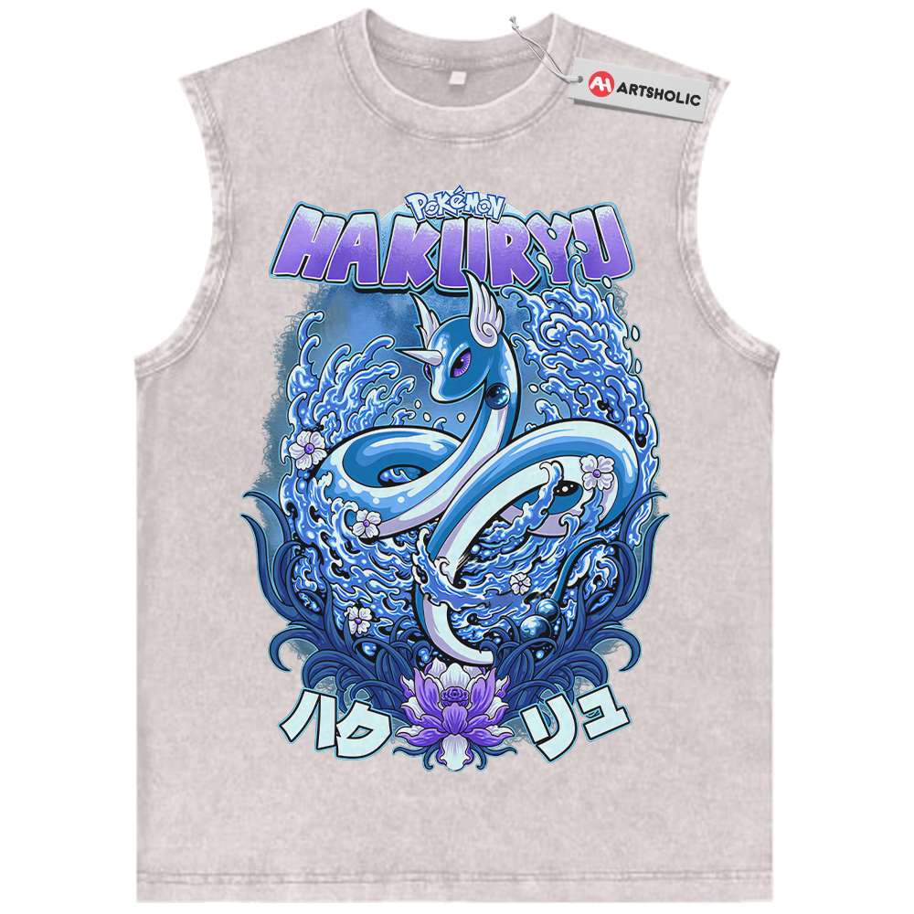Alternative view of Dragonair Tank Top, Pokemon Tank Top, Anime Tank Top, Vintage Tank Top