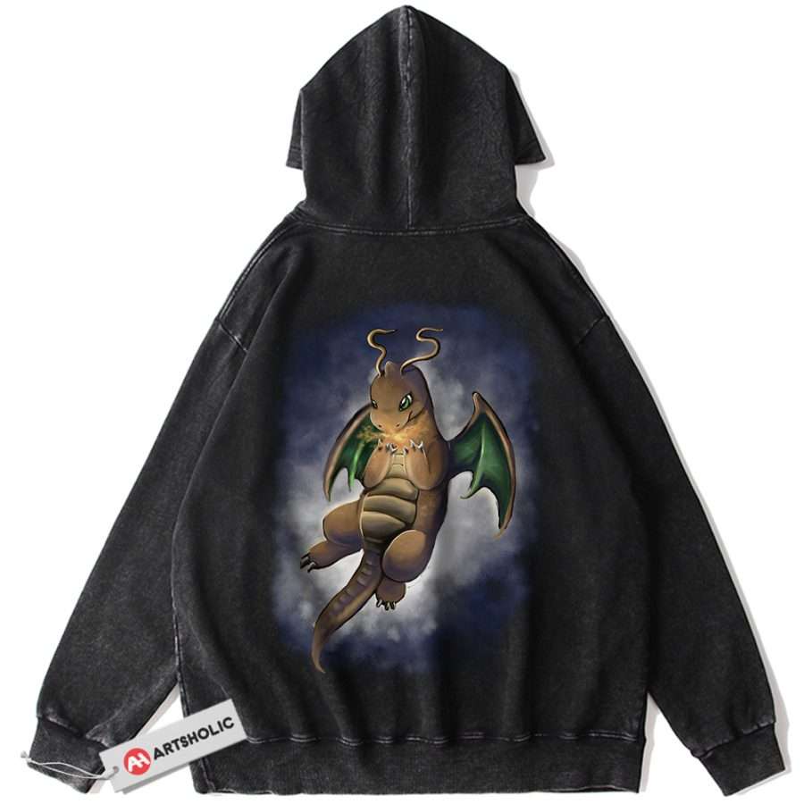 Alternative view of Dragonite Hoodie, Pokemon Hoodie, Anime Hoodie, Vintage Hoodie
