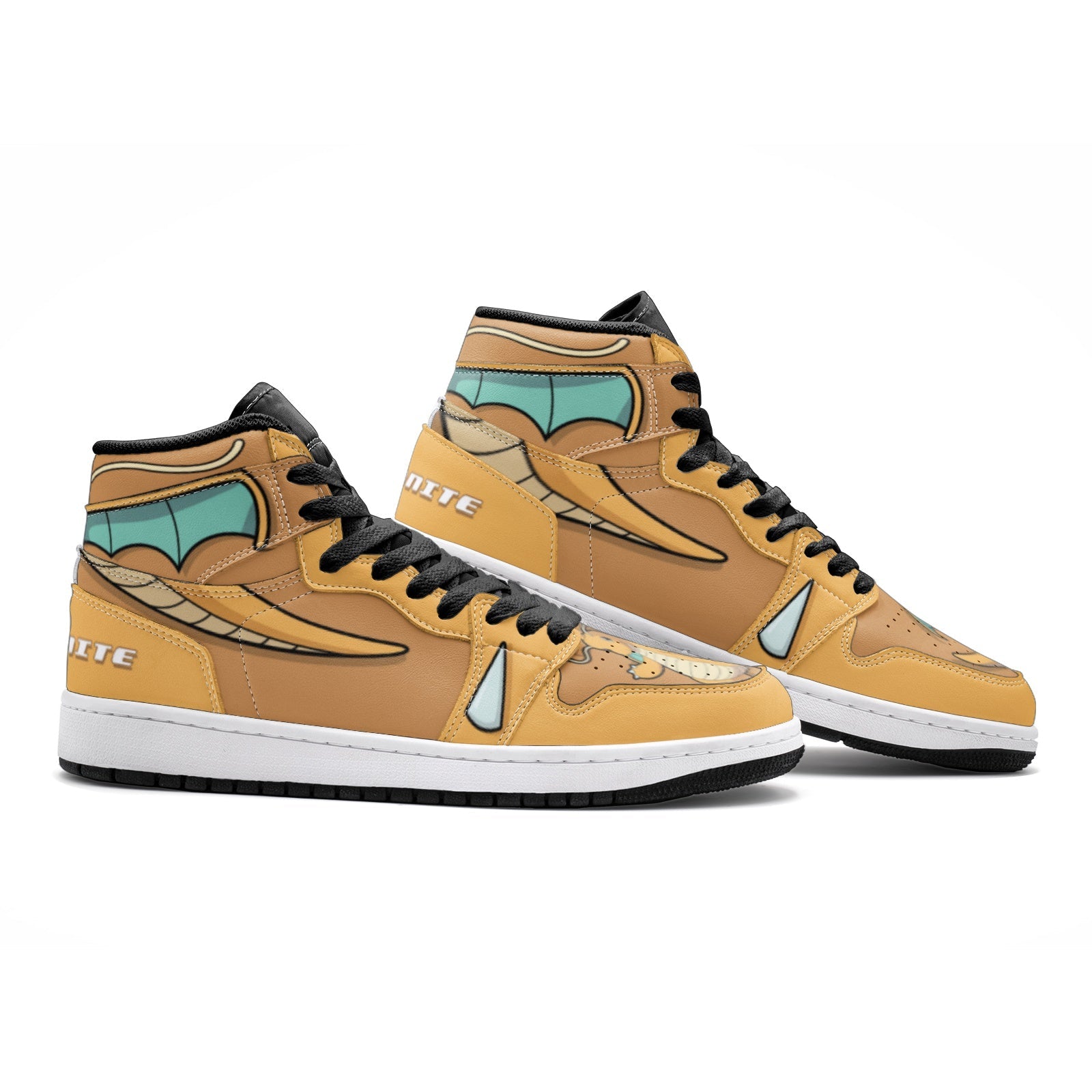 Alternative view of Dragonite Pokemon V2 Custom Sneaker Mid 1 Basketball Shoes - Otaku Hall