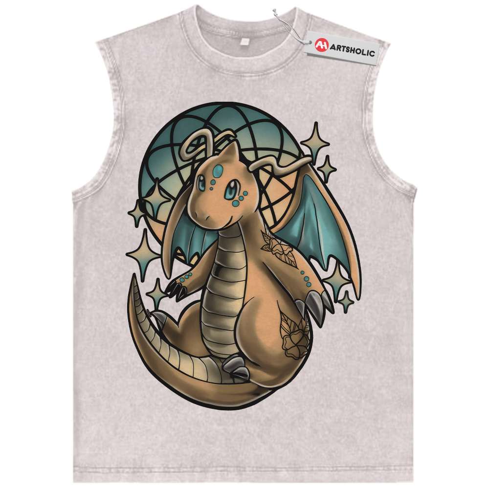 Alternative view of Dragonite Tank Top, Pokemon Tank Top, Anime Tank Top, Vintage Tank Top