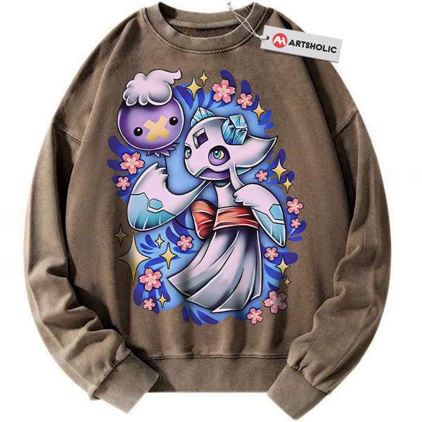 Alternative view of Drifloon and Froslass Sweatshirt, Pokemon Sweatshirt, Anime Sweatshirt, Vintage Sweatshirt