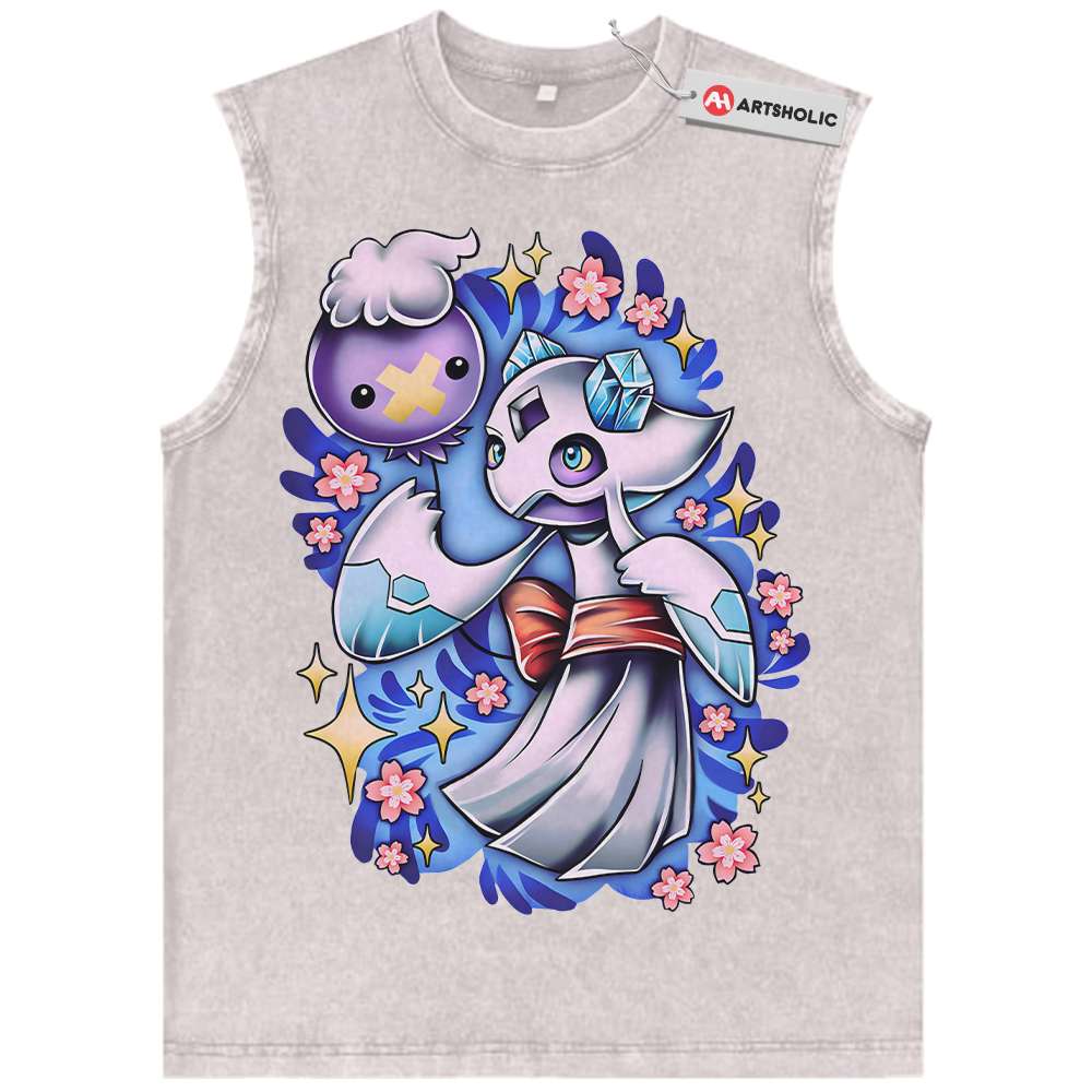 Alternative view of Drifloon and Froslass Tank Top, Pokemon Tank Top, Anime Tank Top, Vintage Tank Top