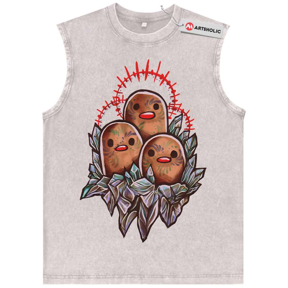 Alternative view of Dugtrio Tank Top, Pokemon Tank Top, Anime Tank Top, Vintage Tank Top
