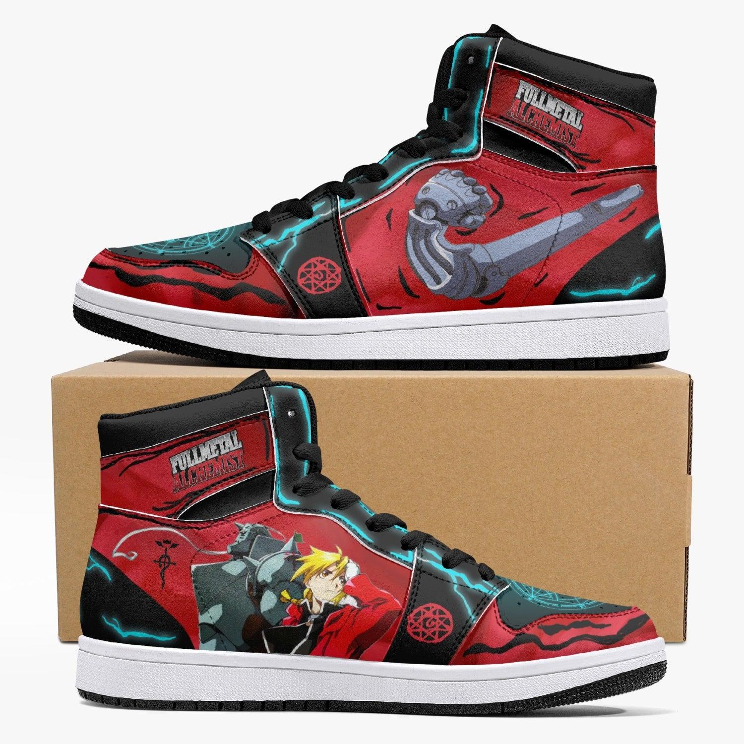 Edward and Alphonse Elric Fullmetal Alchemist 2 Custom Sneaker Mid 1 Basketball Shoes - Otaku Hall