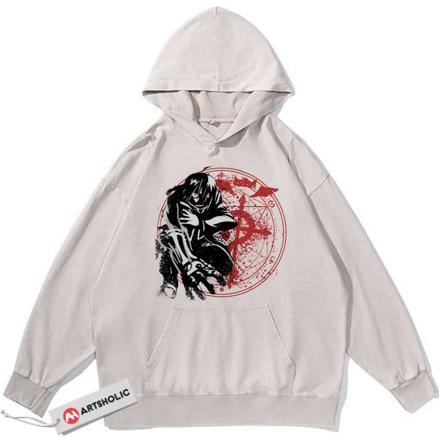 Alternative view of Edward Elric Hoodie, Fullmetal Alchemist Hoodie, Anime Hoodie, Vintage Hoodie