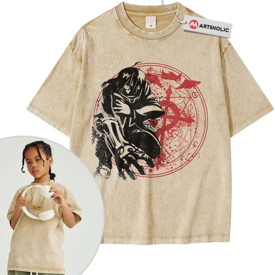 Alternative view of Edward Elric Shirt For Kids, Fullmetal Alchemist Shirt For Kids, Anime Shirt For Kids, Vintage T-Shirt For Kids