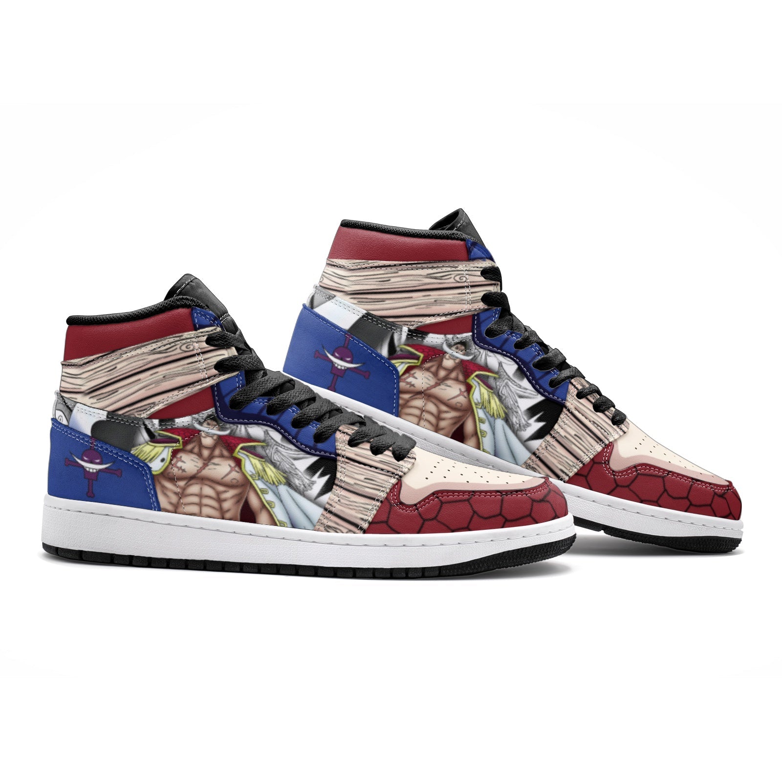 Edward Newgate One Piece Custom Sneaker Mid 1 Basketball Shoes - Otaku Hall