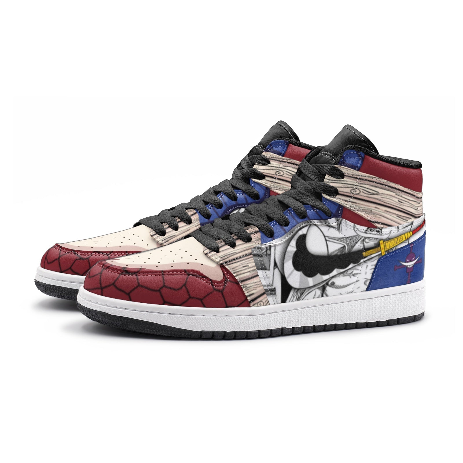 Alternative view of Edward Newgate One Piece Custom Sneaker Mid 1 Basketball Shoes - Otaku Hall