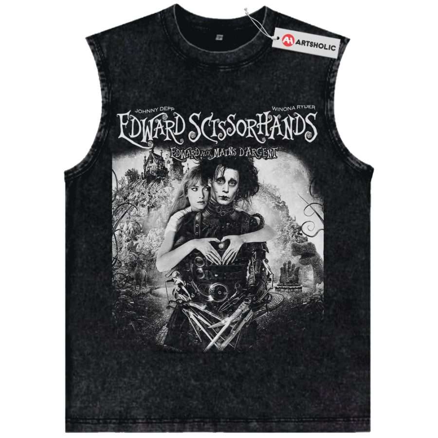 Alternative view of Edward Scissorhands Tank Top, Movie Tank Top, Vintage Tank Top