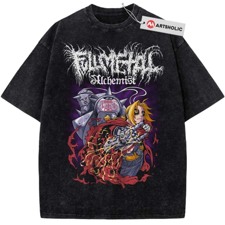 Alternative view of Edward vs Alphonse Elric Shirt, Fullmetal Alchemist Shirt, Anime Shirt, Vintage T-Shirt