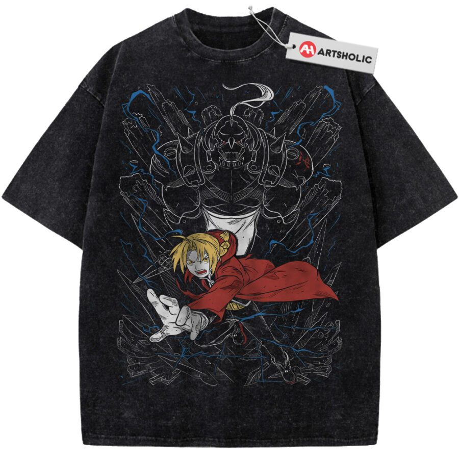 Alternative view of Edward vs Alphonse Elric Shirt, Fullmetal Alchemist Shirt, Anime Shirt, Vintage T-Shirt