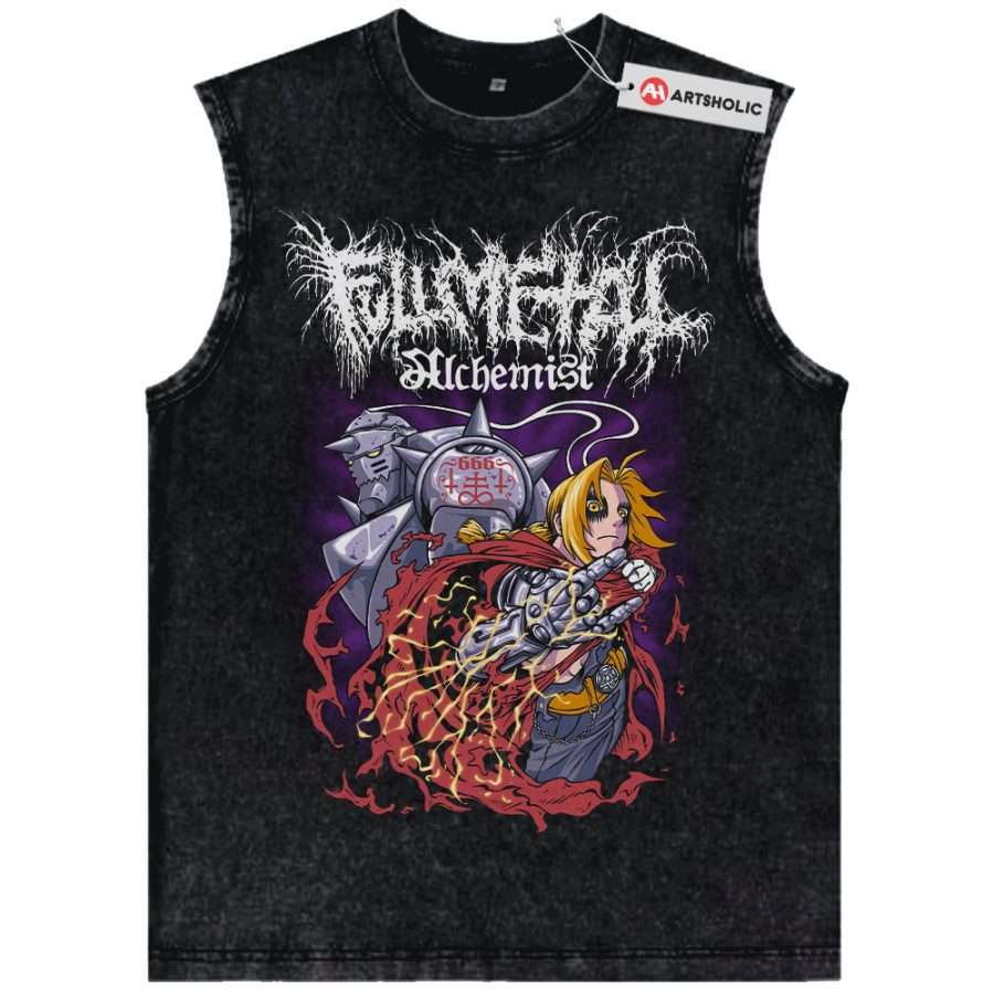 Alternative view of Edward vs Alphonse Elric Tank Top, Fullmetal Alchemist Tank Top, Anime Tank Top, Vintage Tank Top
