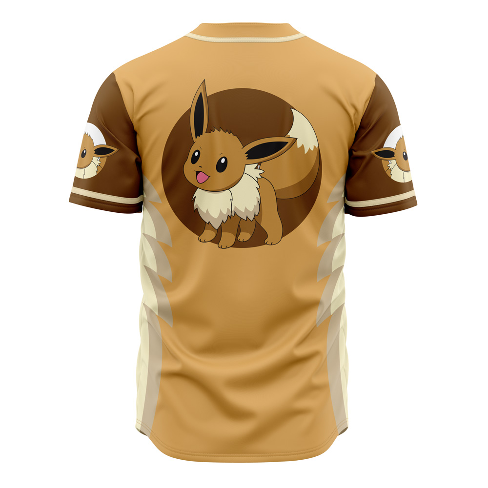 Alternative view of Eevee Eeveelution Pokemon Custom Baseball Jersey - Otaku Hall