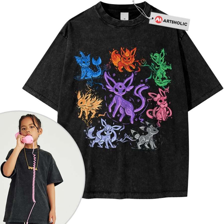 Alternative view of Eevee Evolution Shirt For Kids, Pokemon Shirt For Kids, Anime Shirt For Kids, Vintage Tee For Kids
