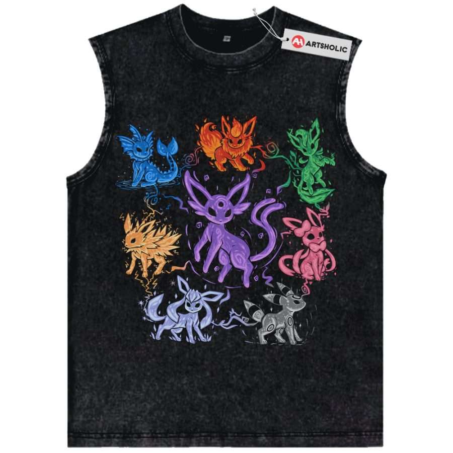 Alternative view of Eevee Evolution Tank Top, Pokemon Tank Top, Anime Tank Top, Vintage Tank Top