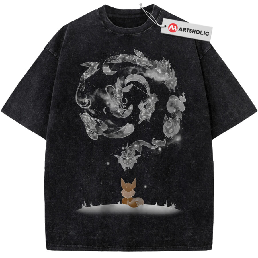 Alternative view of Eevee Evolutions Shirt, Pokemon Shirt, PKM Shirt, Anime Shirt, Vintage T-Shirt