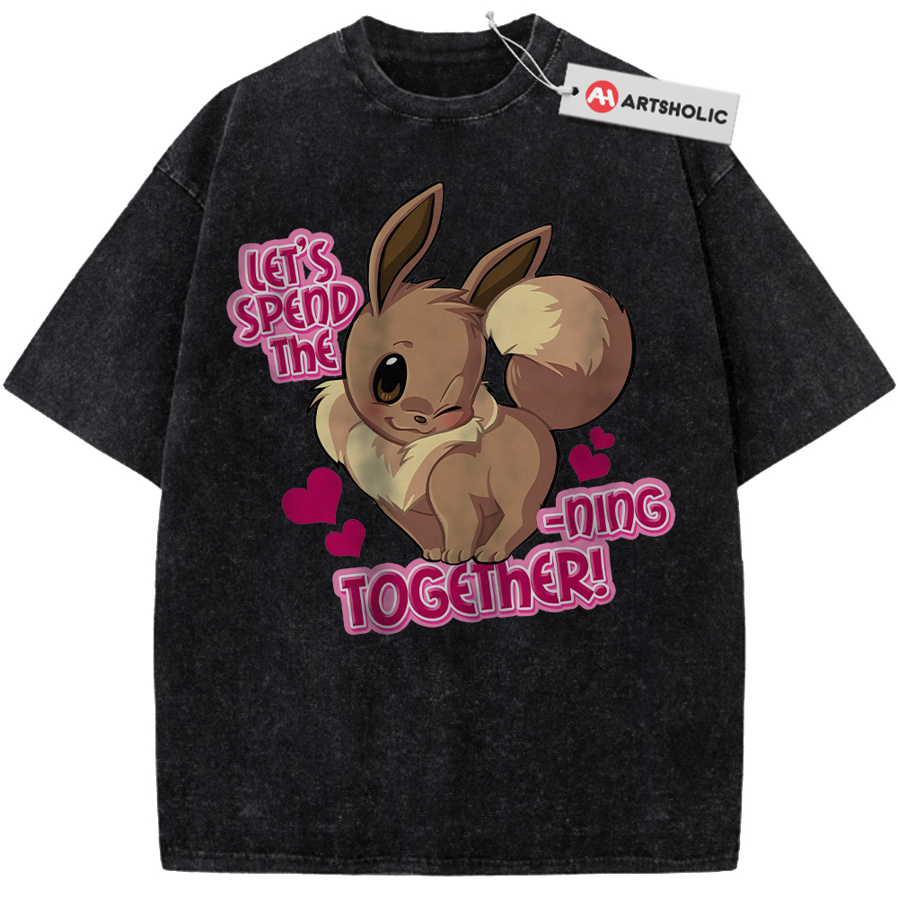 Alternative view of Eevee Evolutions Shirt, Pokemon Shirt, PKM Shirt, Valentine's Day Shirt, Anime Shirt, Vintage Tee