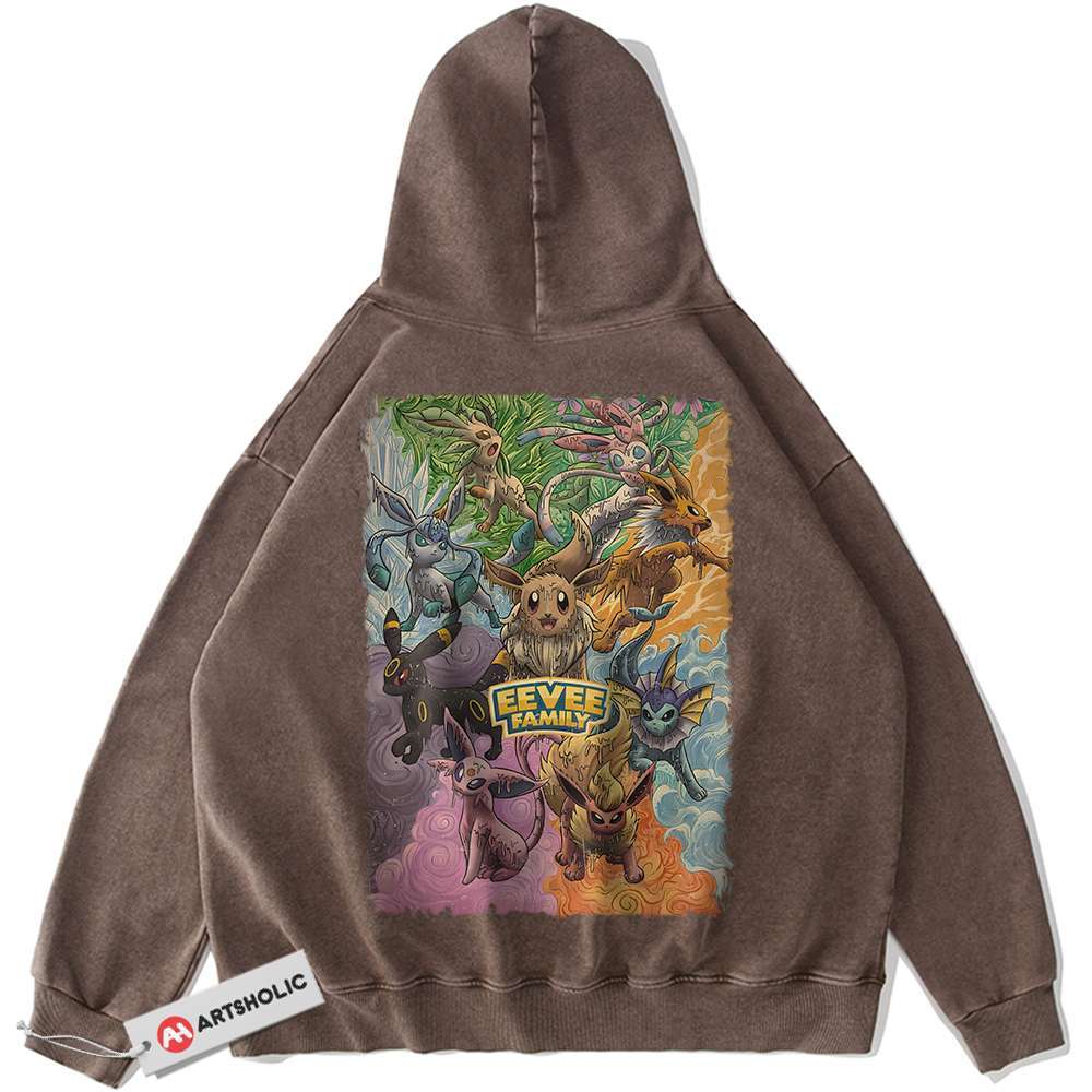 Alternative view of Eevee Hoodie, Pokemon Hoodie, Anime Hoodie, Vintage Hoodie