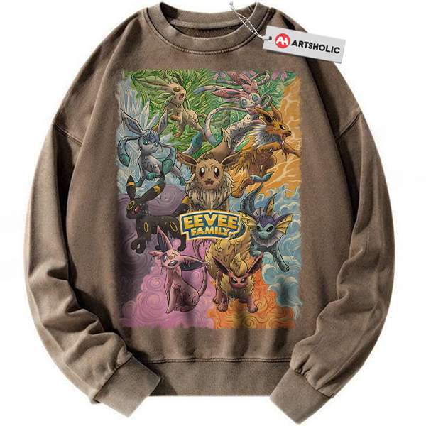 Alternative view of Eevee Sweatshirt, Pokemon Sweatshirt, Anime Sweatshirt, Vintage Sweater